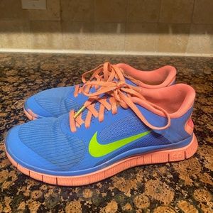 Nike Running Shoes 4.0 Competitor - Blue, pink, and green